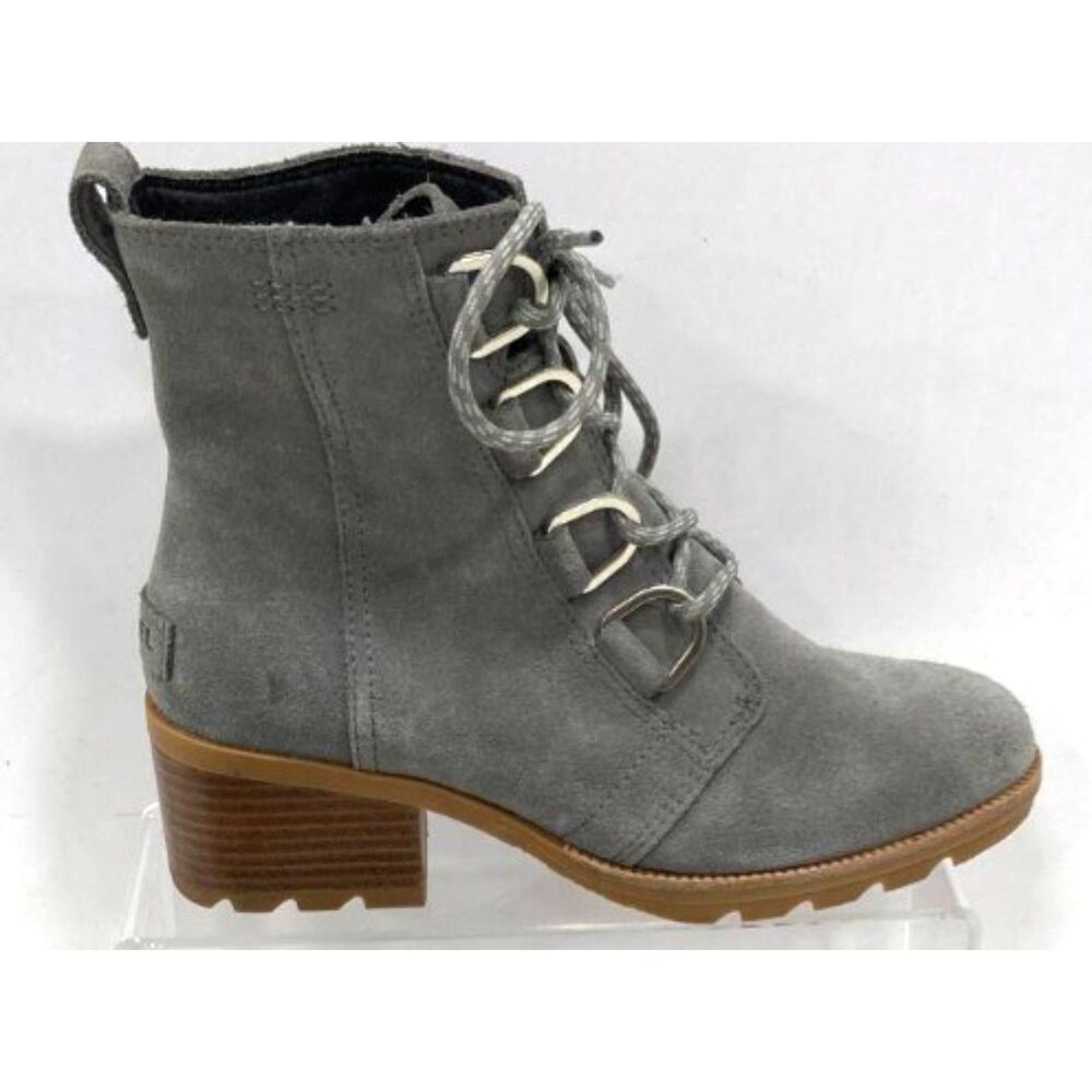 Sorel Women's Gray Suede Lace-up Boots - Size 6.5